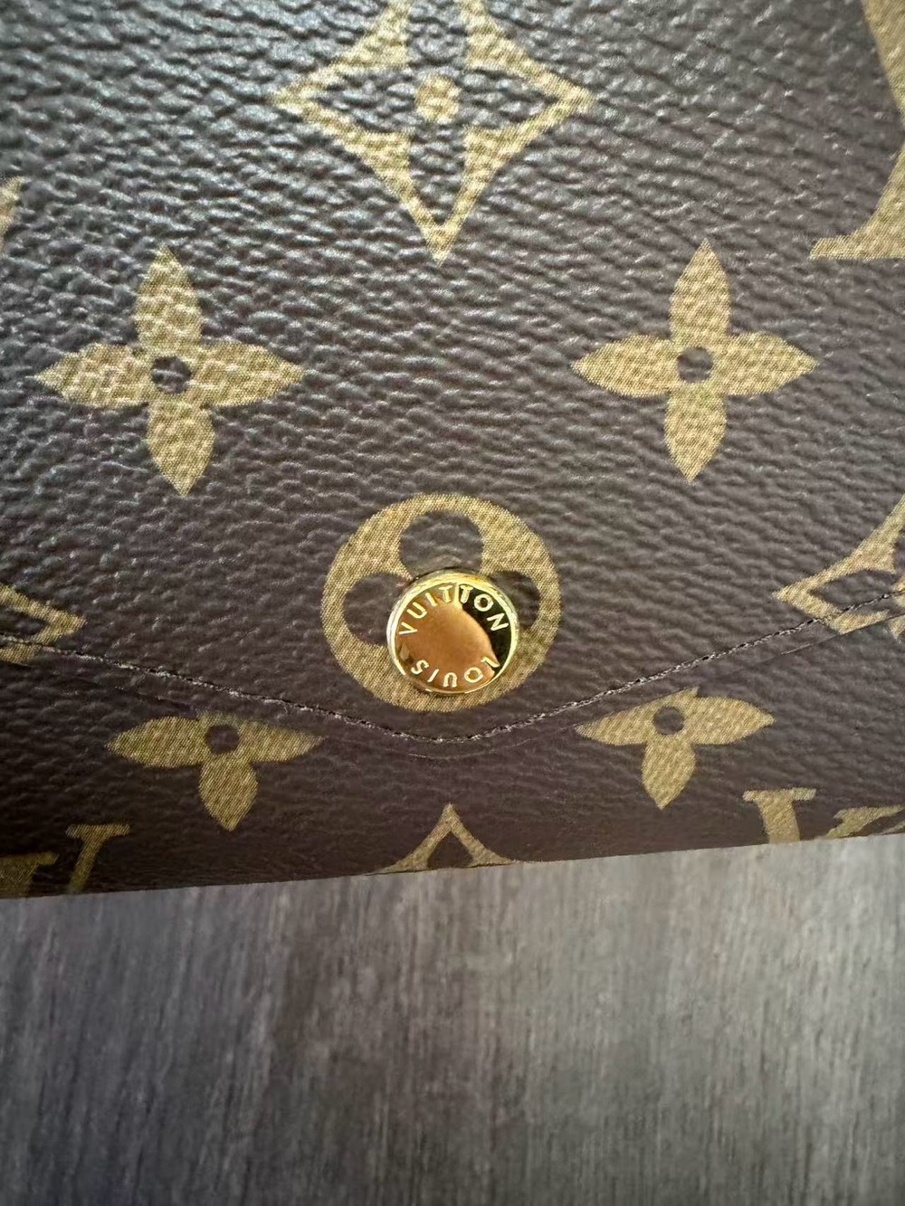 Louis Vuitton Brown Monogram Envelope Wallet with Gold-Tone Snap - Picture 6 of 16